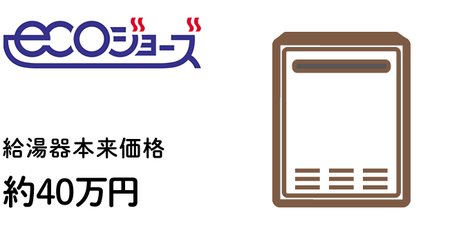 給湯機本体価格　約40万円