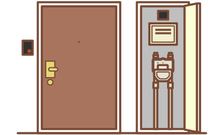 玄関脇や共用廊下のメーターボックス内