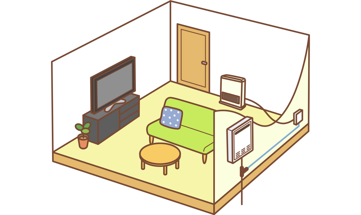 他の部屋へのガス栓増設のイメージ